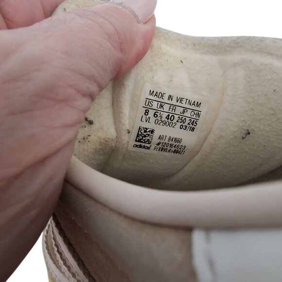 Adidas Gazelle Women's Suede Sneakers Pinky Beige & White Women's Size 8 - Picture 8 of 8